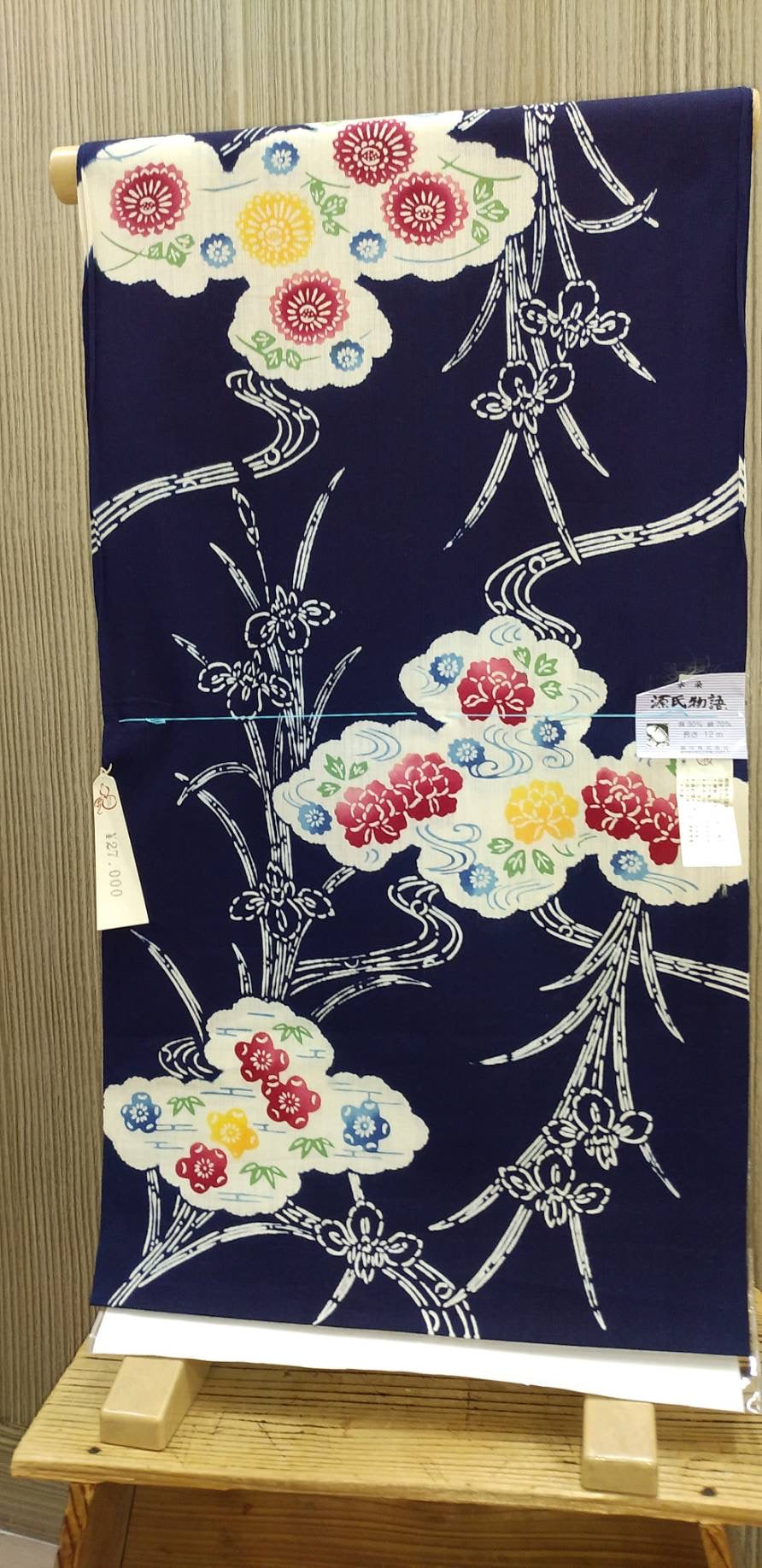 小紋 紋意匠 手染め ぼかし 全体柄 正絹 反物