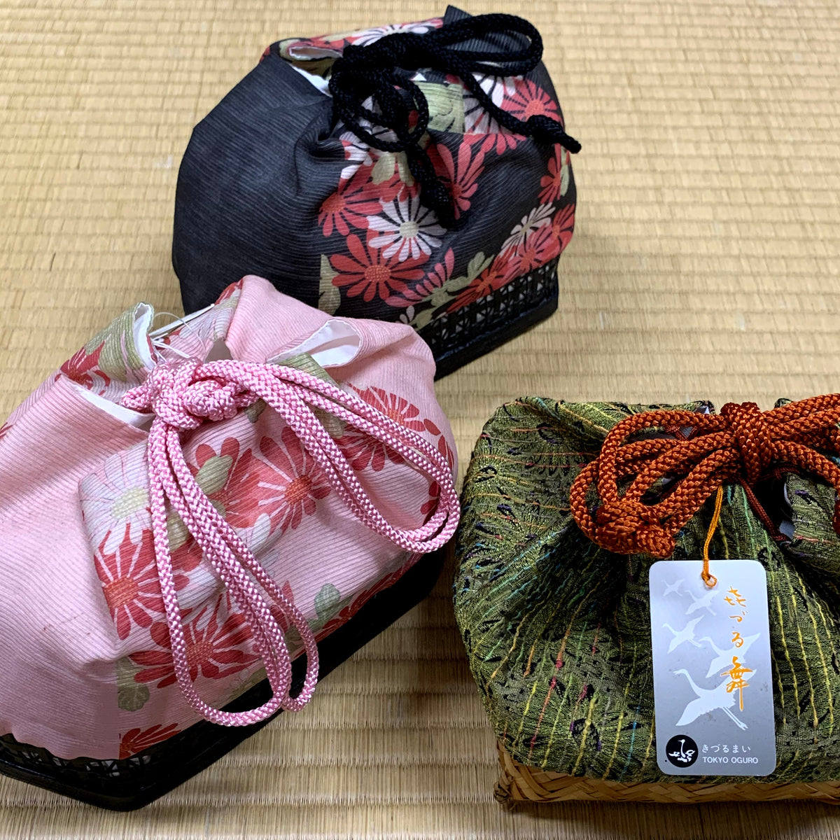 &lt;transcy&gt;Bamboo Basket Drawstring Kinchaku Bag, Pink, Free Shipping&lt;/transcy&gt;