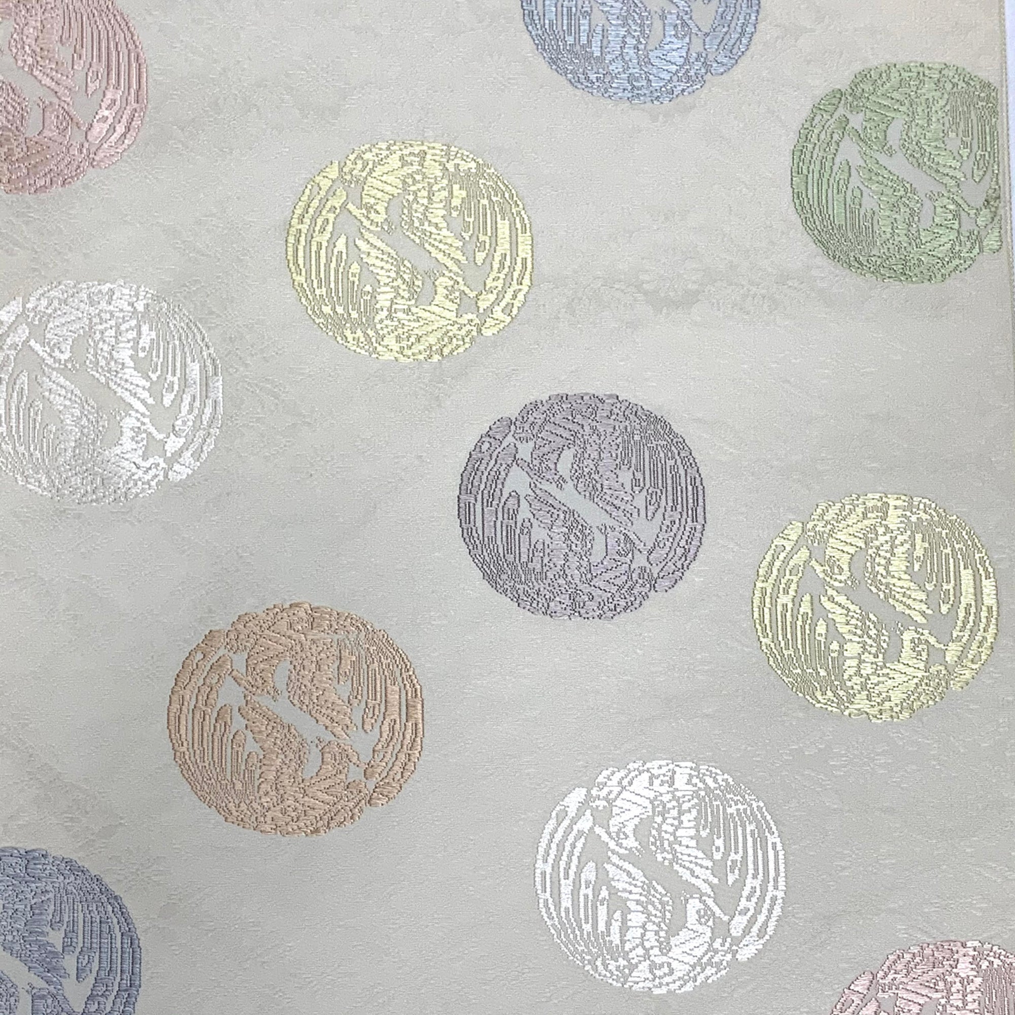 正絹　名古屋帯未仕立品　六通柄　古典柄　唐織　芯入お仕立代込み